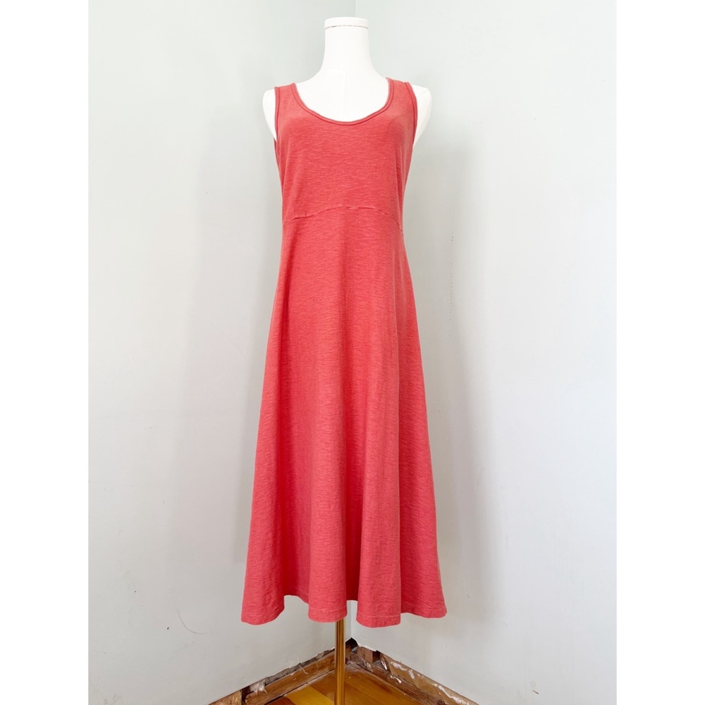 CUT LOOSE Coral Sleeveless Maxi Lagenlook Cotton/Linen Dress